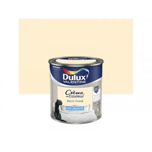 Peinture mur boiserie mat, DULUX VALENTINE Crème de couleur, blanc cassé, 0.5 litre - DULUX VALENTINE Acheter En Ligne