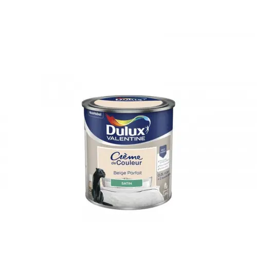 Paiement Sécurisé Peinture mur boiserie satiné, DULUX VALENTINE Crème de couleur, beige parfait, 0.5 litre - DULUX VALENTINE