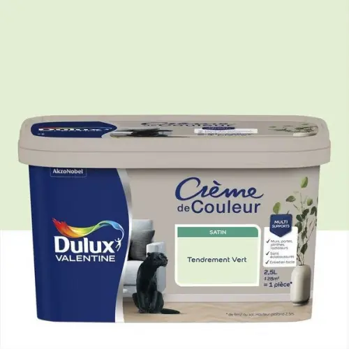 Peinture pour mur, Crème de couleur tendrement vert satiné 2.5 l – DULUX VALENTINE Remise
