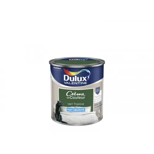 Peinture vert tropical mur, boiserie Creme de couleur DULUX VALENTINE mat 0.5 l – DULUX VALENTINE Produit De Marque