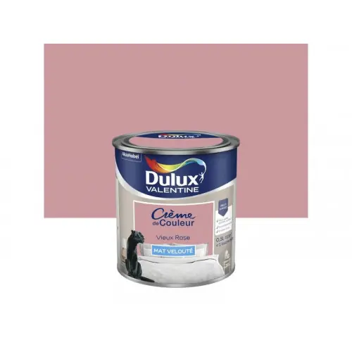 Peinture vieux rose mur, boiserie Creme de couleur DULUX VALENTINE mat 0.5 l - DULUX VALENTINE Jusqu'à Épuisement Des Stocks