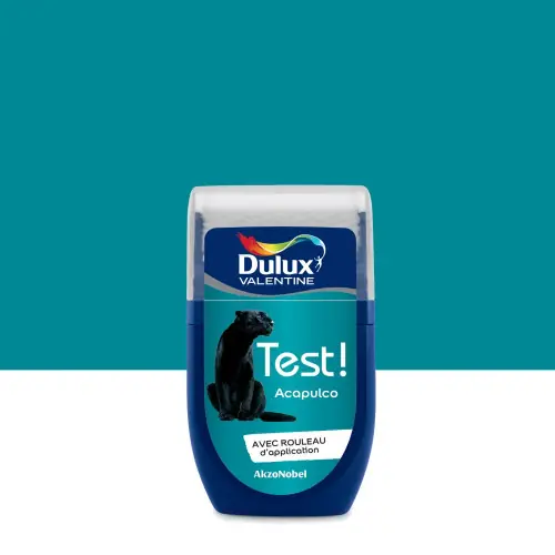 Expédié Aujourd'hui Testeur peinture Crème de couleur bleu acapulco satin 30 mL - DULUX VALENTINE - DULUX VALENTINE