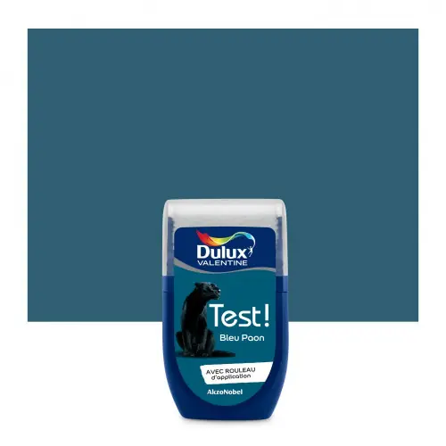 Satisfait Ou Remboursé Testeur peinture Crème de couleur bleu paon satiné 30 mL - DULUX VALENTINE - DULUX VALENTINE