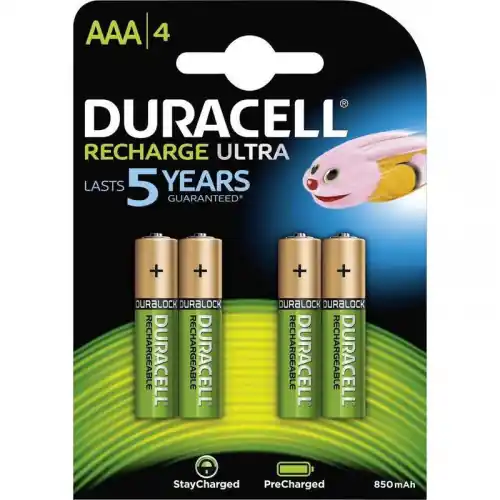 Blister 4 piles rechargeable ultra AAA 850mAh – DURACELL Dernier Modèle