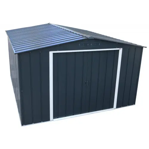 Commande En Gros Abri de jardin métal – 11,69m² – kit ancrage – Anthracite – Duramax