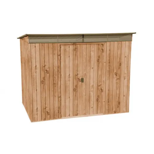 Prix Promo Abri de jardin métal SKYLIGHT – 4,84m² – kit ancrage – Imitation bois – Duramax