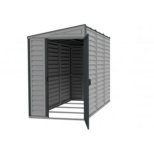 Usine Directe Abri de Jardin PVC Adossable 4X8 – gris anthracite – Duramax