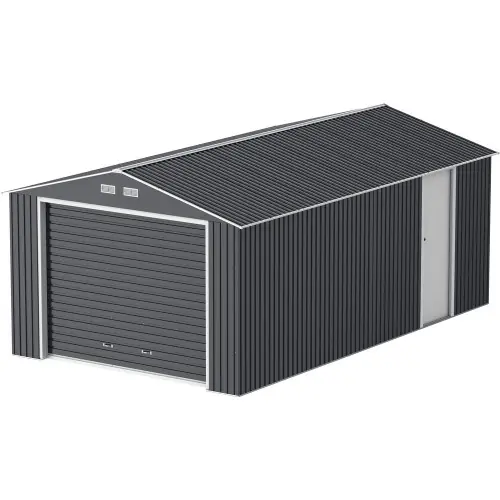 Commander Vite Garage métal GRANDE HAUTEUR – 19,95m² x H. 2,60 m – Anthracite – Duramax