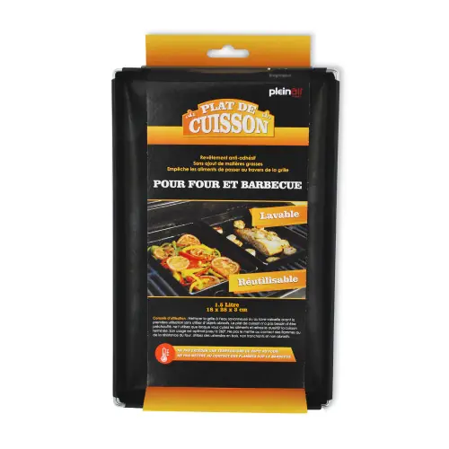 Plat de cuisson pour barbecue et four 1.5L, noir – DURANDAL Commande En Gros
