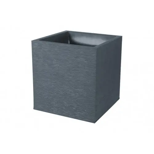 Nouvelle Collection Jardinière Carrée Graphit 39,5 X 39,5 X 43,5 Cm - 35 L - Gris Anthracite - EDA