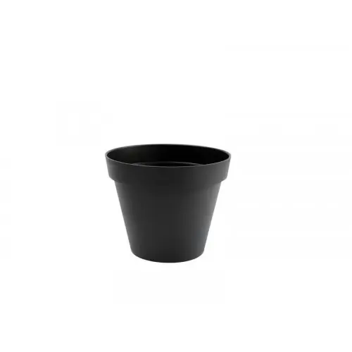 Pot Plastique Diam.30 X H.26 Cm Gris Anthracite - EDA Promotion