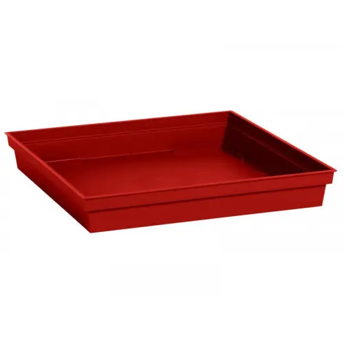 Prix Choc Soucoupe Plastique L.26.7 X L.26.7 X H.3.8 Cm Rouge Rubis - EDA