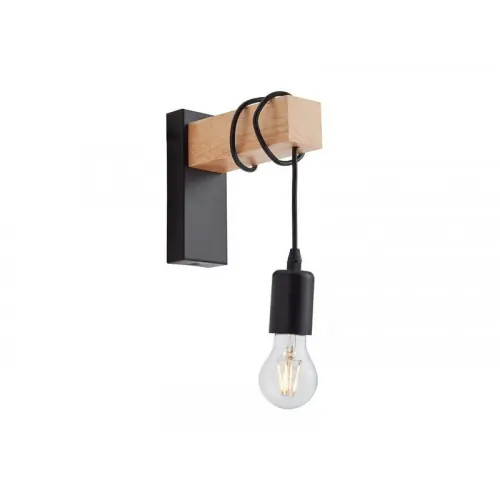Pas Cher Applique 1x E27 max 40W, industriel métal noir EGLO Townshend – Eglo