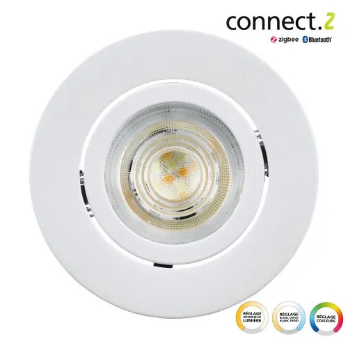 Prix Cassé Kit 1 spot encastré connecté Zigbee bluetooth Saliceto blanc/couleurs rond blanc – Eglo