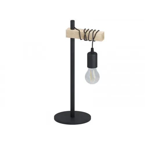 Soldes Lampe, E27 max 60W industriel métal noir connectée, EGLO Townshend – Eglo