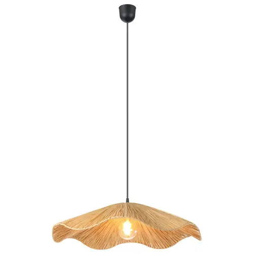 Suspension Laxford, raphia, diam.60 cm, E27 - Eglo Prix Choc