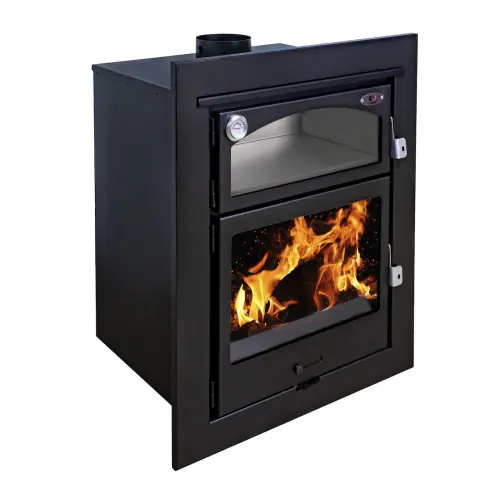 Poêle à bois - 10,2 kW - modèle INSERT ASTON - jusqu‘à 225 m³ - H.97 x l.73,5 x P.50 cm - Classe énergétique A - Eider Biomasa Bon Plan