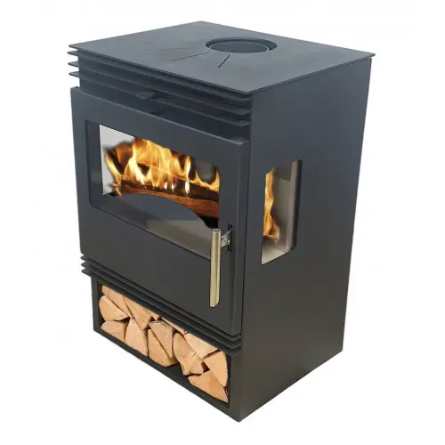 Satisfait Ou Remboursé Poêle à bois - 6,8 kW - modèle Pisano Ventilée - jusqu‘à 152 m³ - H.83 x l.56 x P.50 cm - Classe énergétique A - Eider Biomasa