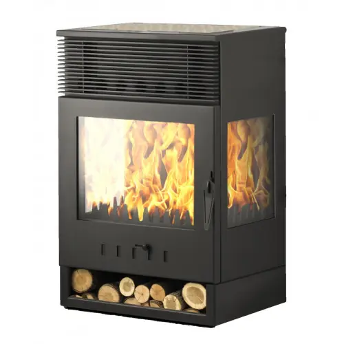 Acheter Direct Poêle à bois – modèle TOKIO VENTILADA – 12,84 kW – jusqu‘à 290 m³ – H.97 x l.61 x P.52. cm – Classe énergétique A – Eider Biomasa