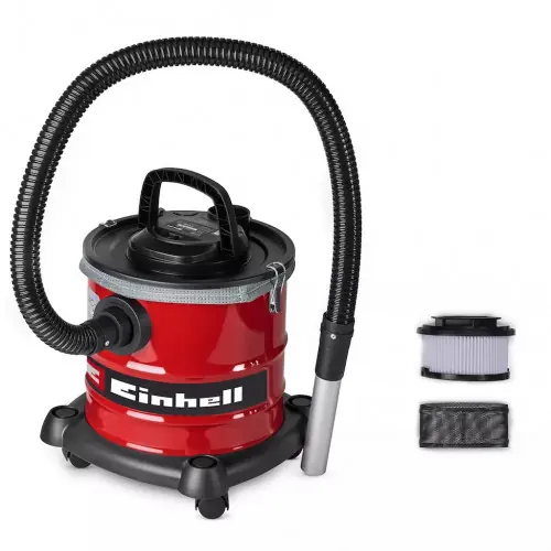 Acheter Direct Aspirateur à cendres - 850 W - 175 mbar - Cuve métal 20 L - Tuyau 1,2 m - Filtration double - Roulettes pivotantes - EINHELL