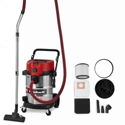 Aspirateur eau et poussières - 50 L - 230 mbar - 1 300 W - Filtre HEPA - Classe L - Cuve inox - EINHELL Offre Limitée