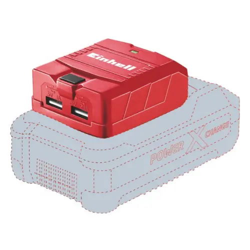 Bloc d’alimentation USB sans fil - 18 V - 2 ports USB - Charge rapide - Sans batterie ni chargeur - EINHELL Marque