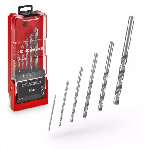 Meilleur Choix Coffret forets HSS-G – 6 pièces – acier rapide – Ø 3-8mm – affûtage précis – EINHELL