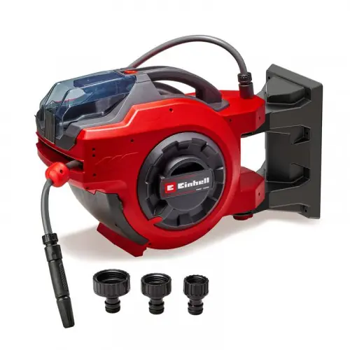 Nouvel Arrivage Enrouleur de tuyau sans fil - GE-HR 18/30 Li-Solo - 18 V - Tuyau 30 m Ø 12,5 mm - 8 bar - sans batterie ni chargeur - EINHELL