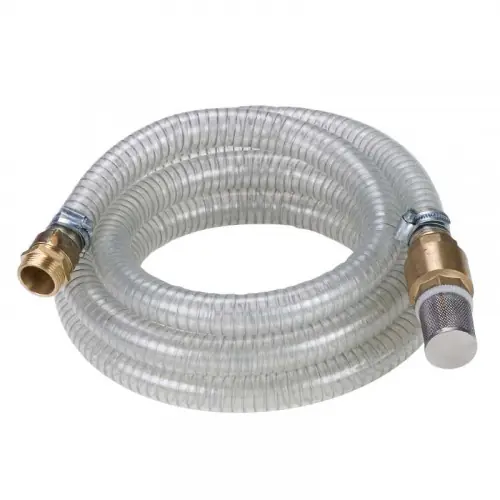 Achetez Aujourd'hui Flexible d’aspiration indéformable - Ø 25 mm - Longueur 4 m - Raccords laiton - Avec crépine et clapet anti-retour - EINHELL