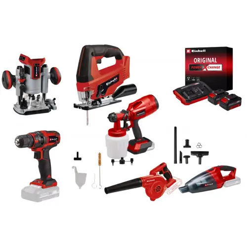 Commande En Gros Kit atelier sans fil Einhell – 6 outils Power X-Change + 2 batteries 4.0Ah + chargeur – EINHELL