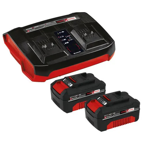 Kit batteries + chargeur Power X-Change - 2 × 18 V / 4,0 Ah - Chargeur rapide double - TWIN-PACK 36 V - EINHELL Acheter En Ligne
