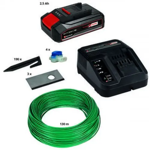 Kit d‘installation 500 m² pour robot tondeuse - batterie, lames de rechange - EINHELL Prix Promo