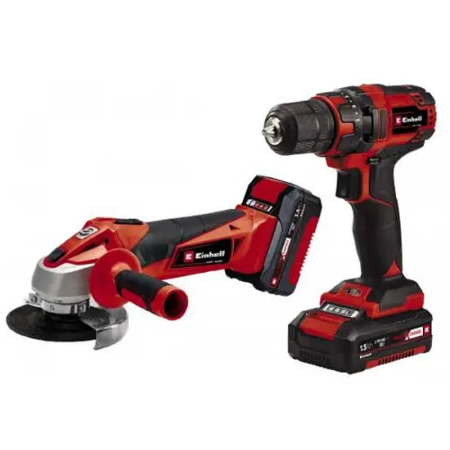 Dernier Modèle Kit d‘outils TC-TK 18 Li Kit - Perceuse-visseuse et meuleuse d‘angle sans fil - Batterie 1,5 Ah et 3,0 Ah - EINHELL