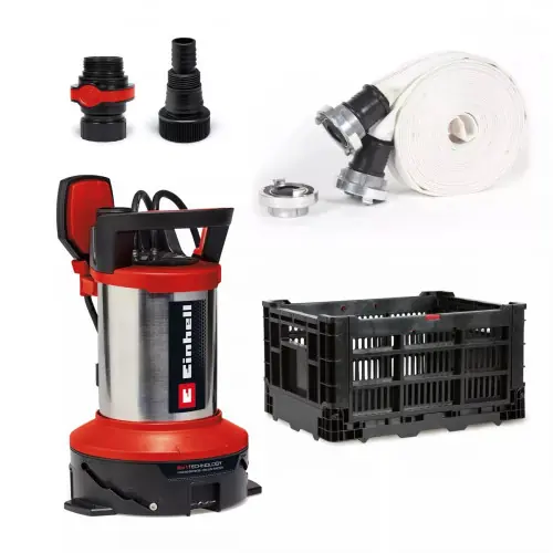 Kit de drainage 2-en-1 eaux claires et chargées - GE-DP 7535 N LL ECO - 750 W - 18 500 l/h - Particules 35 mm - EINHELL Populaire
