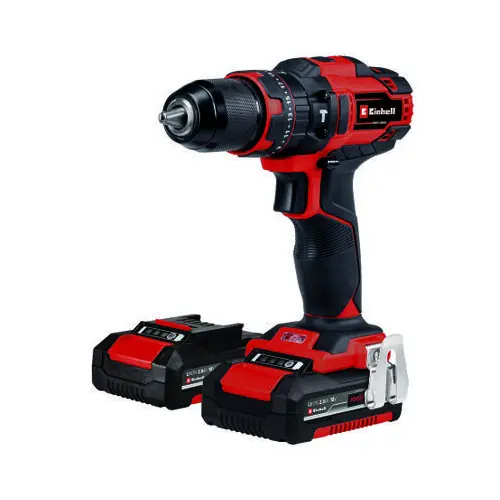Marque Perceuse-visseuse à percussion sans fil - TE-CD 18/40 Li-i +64 - 18 V - 40 Nm - 2 vitesses - 2×2,0 Ah + chargeur + 64 accessoire - EINHELL