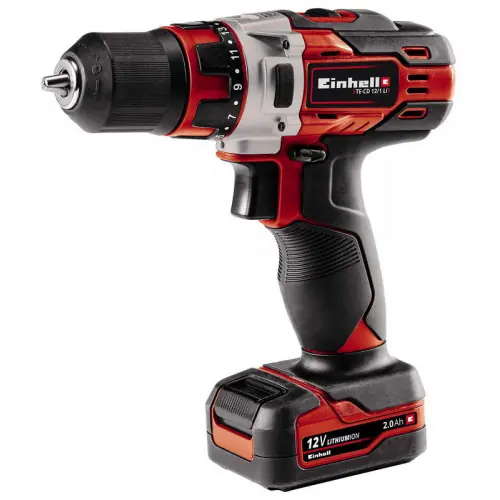 Perceuse Visseuse sans fil TE-CD 12/1 Li - 20 positions - 5 embouts - 2 batteries 2,0Ah - EINHELL Top Vente