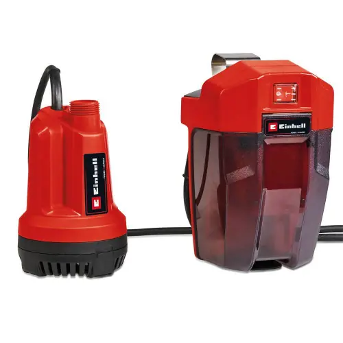 Pompe d’évacuation eaux claires sans fil GE-SP 18 Li - Capacité 5000 L/h - Profondeur d‘immersion 4 m - sans batterie - EINHELL Commander Vite