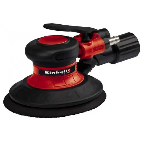 Bon Plan Ponceuse excentrique pneumatique 150 mm – Variateur de vitesse – Aspiration intégrée – 6 abrasifs – 6,3 bar – EINHELL