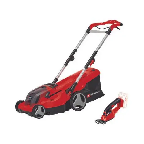 Acheter En Ligne Tondeuse à gazon sans fil - GE-CM 36/37 Li - largeur de coupe 37 cm - jusqu’à 400 m² - 2 batteries 3,0 Ah + 2 chargeurs - EINHELL