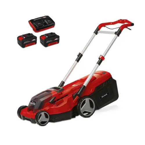 Vente Directe Tondeuse à gazon sans fil - Rasarro - 36 V (2×18 V) - Largeur de coupe 38 cm - 2 batteries 4,0 Ah + chargeur rapide - Mulching - - EINHELL