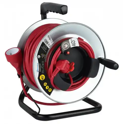 Enrouleur de câble électrique jardin avec terre fixe L. 40 m ho5vvf 3g1.5 – ELECTRALINE Achat Immédiat