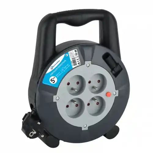 Vente Flash Enrouleur de câble électrique ménager avec terre L. 5 m ho5vvf 3g1.5 – ELECTRALINE