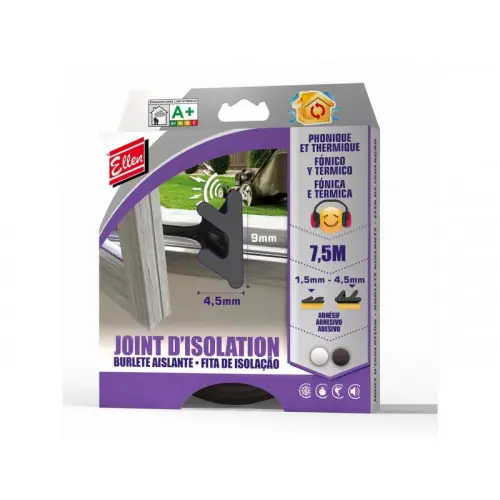 Nouveauté Joint de porte et fenêtre 1,5 à 4,5 mm, L.7.5 m noir – Ellen