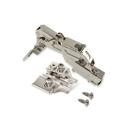 10 kit charnière coudée pour rentrant X91 ouverture 165º – fermeture amortie, Nickelé – EMUCA Haute Qualité