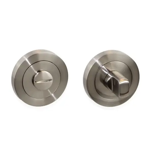 5 jeux rosace de condamnation, rosace ronde pour porte intérieur, Ø 50 mm, Nickel satiné - EMUCA Prix Choc