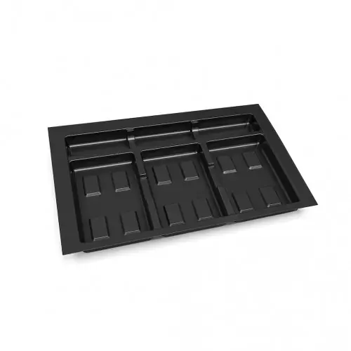 Base Emuca Recycle pour tiroir de cuisine 800 mm - 3 compartiments noir - EMUCA Satisfait Ou Remboursé