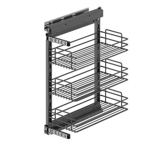 Chariot extractible TitaneStar avec fermeture amortie - module 300mm - acier - gris anthracite - EMUCA Meilleur Prix