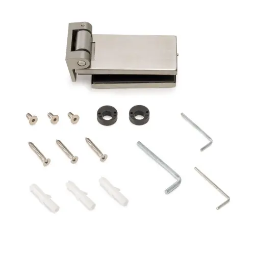Charnière pour porte en verre avec garniture en acier inoxydable - charnière horizontale avec embout de 34mm - pour porte de 8 - EMUCA Petit Prix
