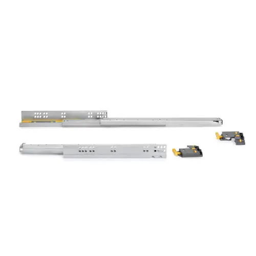 Must-Have Coulisses Silver à sortie totale, amortie et crochet, Prof. 490 mm, Zingué - EMUCA