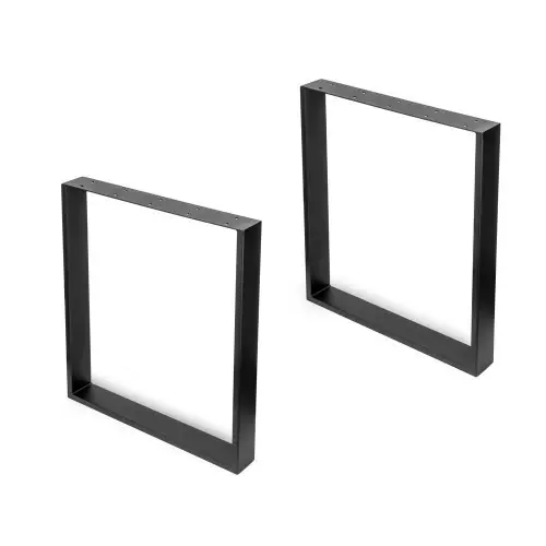 Seulement Aujourd'hui Jeu de pieds rectangulaires Square pour table, H 720 x 600 mm, Peint en noir - EMUCA